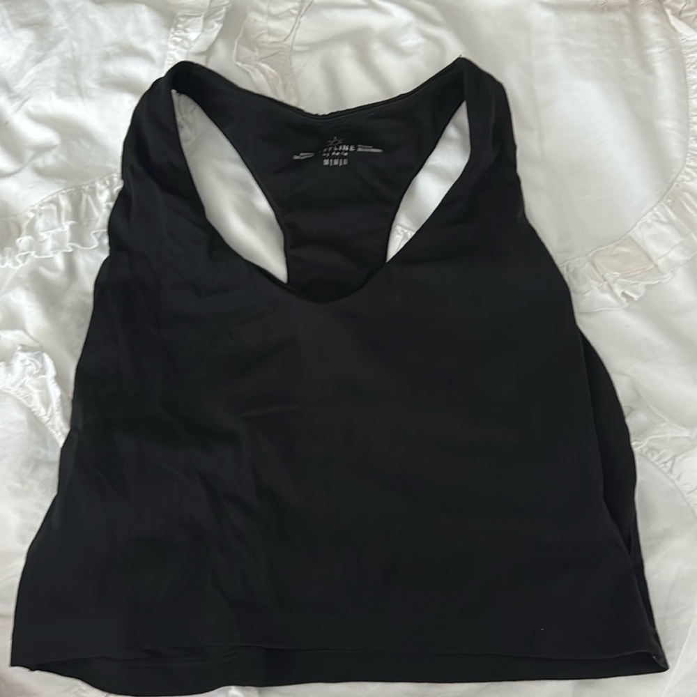 offline by aerie black racer back tank top